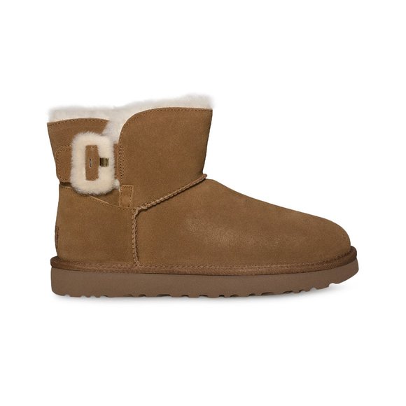 UGG Mini Fluff Buckle Chestnut Boots - Women's - Picture 1 of 6